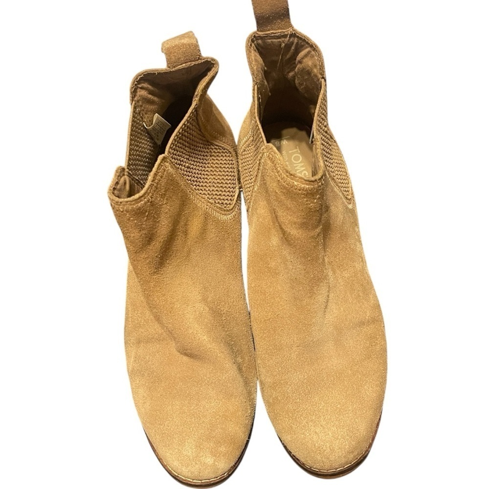 Tom's Womens Ella Chelsea Casual Low Cut Small Heel‎ Suede Leather Boots Size 8